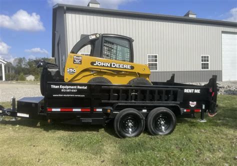 dump truck pulling trailer with skid steer|dump trailer size chart.